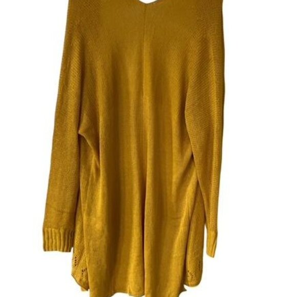 Mustard Yellow Open Front Knit Cardigan - Picture 2 of 4